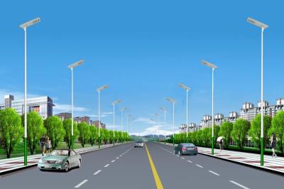 China luz de rua conduzida solar de 8m Polo 160W 5000K com bateria inerente à venda
