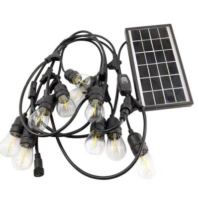 China Party Festival Solar Powered String Lights E27 Socket Solar Panel  Warm White for sale