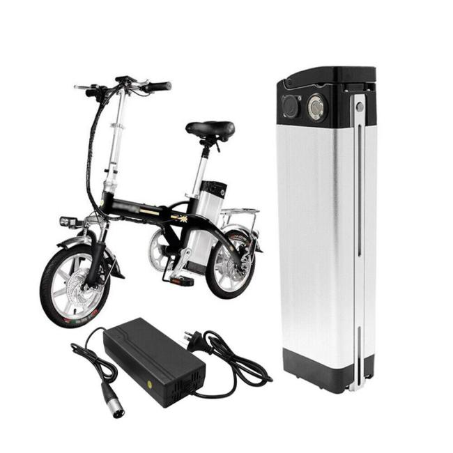 24V 48V Aluminum Case Silver Fish Seat Tube Ebike Rechargeable Battery Replacement Battery E-Bike Battery 36V 12ah 432wh Silverfish Ebike 4 Pin with Charger
