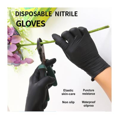China Handjob Black Latex Disposable Gloves 9 - 12 Inches High Strength for sale