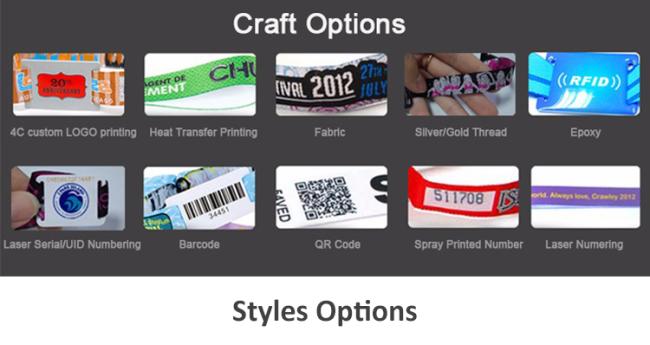 Elastic Stretch RFID woven Wristband For Sports and events