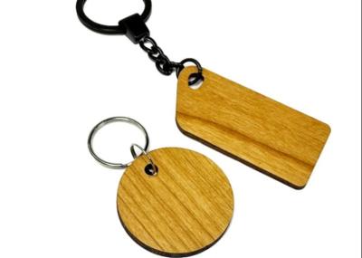 China Custom Eco-friendly Wood RFID Key Tag NFC Wooden Keychain N-TAG 213 N-TAG 216 NFC Wood Keytag for sale