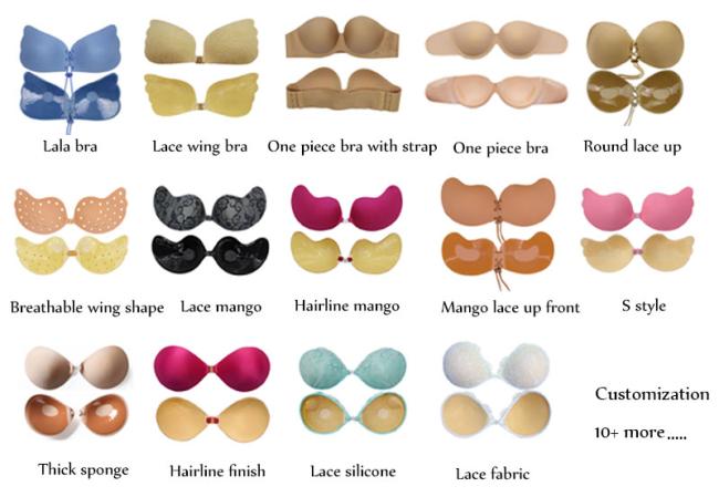 Full figure push up bra Self Adhesive plus size western style