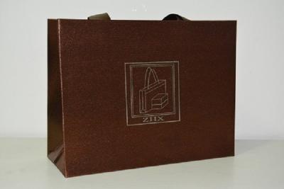 China Custom Print Shopping Gift Paper Bags Laminated With Cloth Satin Silk Linen And With Your Own Logo And Handle for sale
