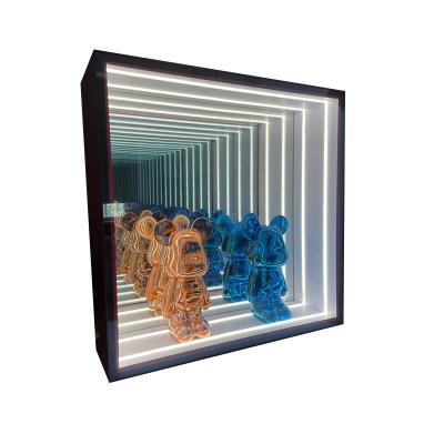 China Customized Thickness Indoor Outdoor Light Display Storage Abyss Tunnel Mirror Cabinet for sale