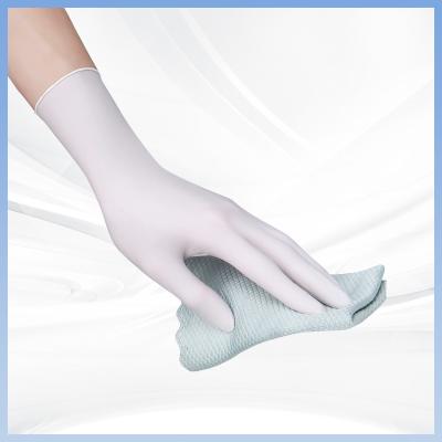 China White Dental Exam Gloves Non Slip Synthetic Nitrile Gloves for sale