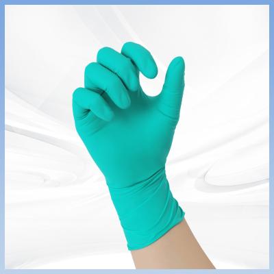 China Green Nitrile Gloves Powder Free Latex Free For Painting Chemical Resistant for sale
