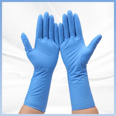 China Blue Disposable Synthetic Nitrile Gloves Latex Free Powder Free for sale