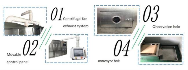 Tunnel Belt Microwave Protein Powder Sterilizing Machine Good Sterilization Effect