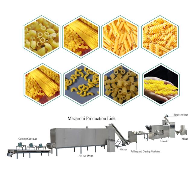 Single Screw Macaroni Pasta Noodle Food Processing Line Extrusion Machine