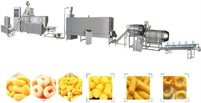 New Pellet Puffed Snacks Puffing Making Core Filling Corn Puff Extruder Cereal Bar Snack Machine
