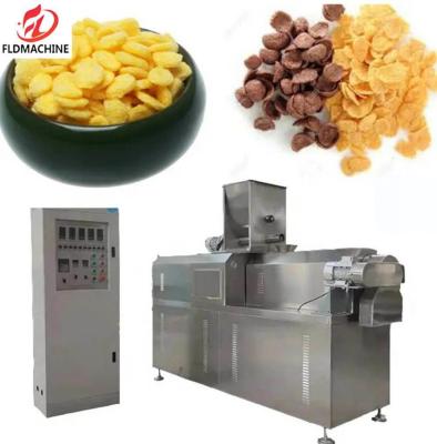 China Double Screw Stainless Steel Corn Flakes Oat Cereals Breakfast Making Production Line for sale