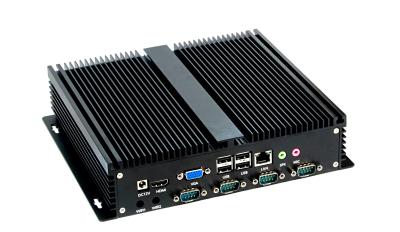 China Aluminum Housing Fanless Mini Embedded PC 2*RJ45 / 4*USB RS232 RS485 for sale