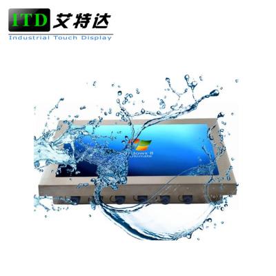 China Tela táctil impermeável de aço inoxidável IP66 IP67 do monitor áspero resistente do LCD à venda