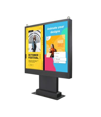 China Weatherproof Dual Outdoor LCD Display Kiosk 1500 Nits Waterproof Advertising Screen for sale