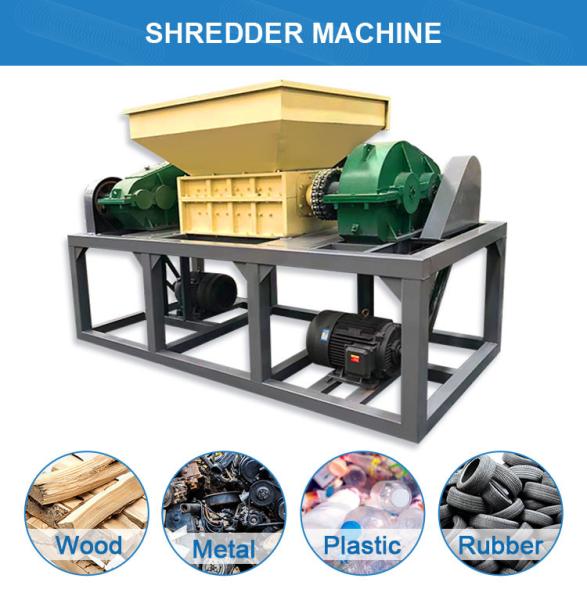 Quality Multifunctional Rubber Tyre Shredder Machine Low Noise Wood Pallet Shredder for sale