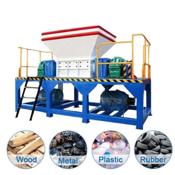 Quality Large Torque Two Shaft Shredder Machine For Scrap Metal Plastic Film Rubber Fabric for sale