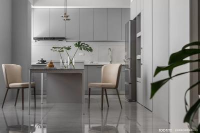 China L Shaped Modern Gray Kitchen Cabinets Customized EB Kitchen Set for sale