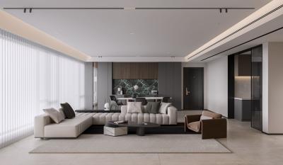 China Diseño de casa entera gris y negro madera de grano diseño de hogar moderno personalizado en venta
