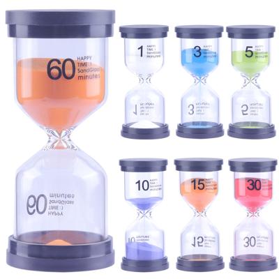 China Safety Colorful 1 3 5 Minute Hourglass Sand Timer For Kids Game for sale