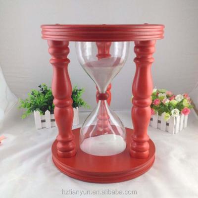 China Minuto de madera de lujo del reloj de arena 15 - 24 horas de contador de tiempo de cristal Logo Customized en venta