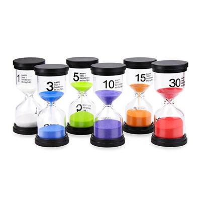 China Custom Hourglass Sand Timer 1 Minute - 30 Minutes 6 Pcs Sand Timer Hourglass Set for sale