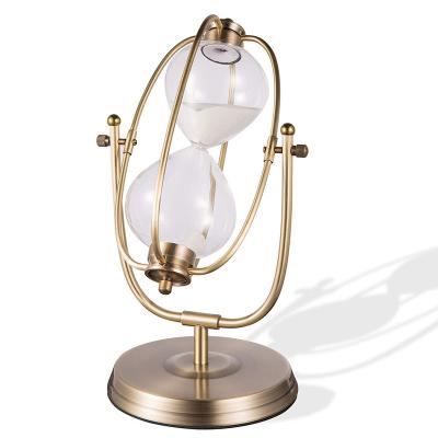 China 30 Minute 60 Minute Large Antique Brass Hourglass , Rotating Sand Timer Hourglass for sale
