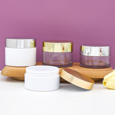 China Cosmetic Plastic Cream Jars Hot Stamping Amber Glass Jars 120ml for sale
