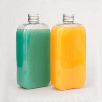 China Botellas de jugo de plástico de 300 ml de tamaño cuadrado Bebidas de frutas Botella de jugo de naranja PET en venta