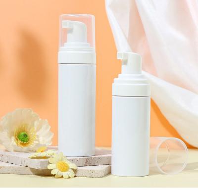 China PET Plastic Cleanser Container 40/50/60ml White Clear Mousse Foaming Pump Bottle for sale