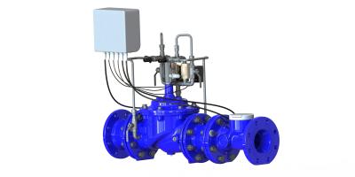 China Touch Screen Blue Pressure Management Valve For Reducing Non Revenue Water for sale