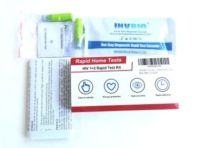 China Accurate Results Hiv 1/2 Rapid Blood Test Kit CE Approved en venta