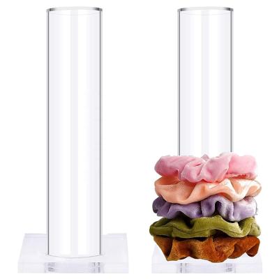 China Clear Acrylic Scrunchie Holder Hair Tie Vanity Shoot Scrunchie Stand 7.6x3.6
