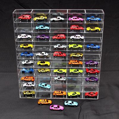 China 50 Gitter Custom Acryl Schaufenster Display Case Auto Modell Display Rack Schrank Spielzeug Organisator zu verkaufen