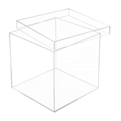 China Tamanho personalizado Caso de exibição Perspex Cubo Caixa acrílica com tampa de caixa de sapatos à venda