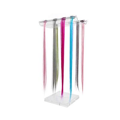 China Double Sided Clear Acrylic Wig Display Holder Lucite Hair Extension Stand and Separator for Hair Display Racks for sale