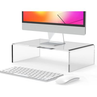China Acrylic Computer Riser With Drawers Monitor Monitor Keyboard Storage Laptop TV Screen Stand for sale