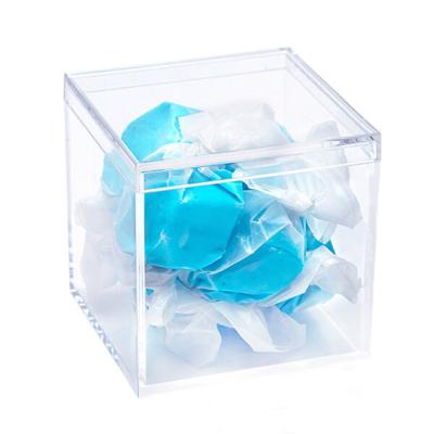 China Caja de caramelos transparente con tapa Caja de cubos de caramelos acrílicos en venta