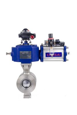 China NPS 10 Inch Flange / Wafer Type Pneumatic Actuator Segment Ball Valve for sale