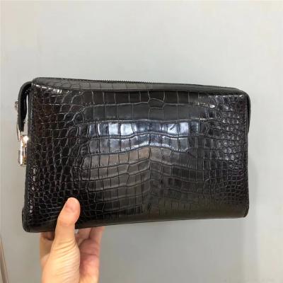 China Authentic Crocodile Belly Skin Passcode Closure Men Clutch Bag Card Holders Genuine Alligator Leather Male Wristlets Bag for sale