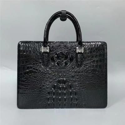 China Business Style Genuine Crocodile Skin Men's Laptop Briefcase Exotic Real Alligator Leather Male Large Working Handbag for sale