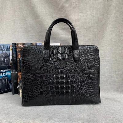China Authentic Real Crocodile Skin Password Coded Businessmen Briefcase Laptop Bag Genuine Alligator Leather Male Handbag for sale