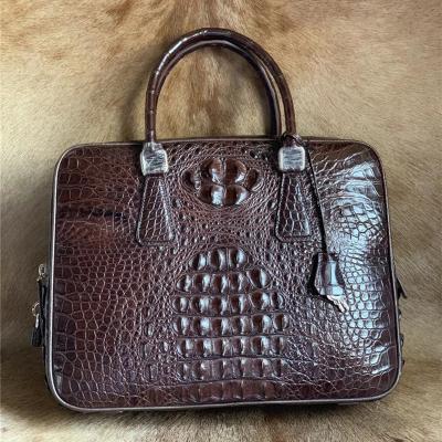 China Alligator Leather Key Lock Closure Businessmen Laptop Briefcase Genuine Crocodile Skin Male Large Working Travel Handbag for sale
