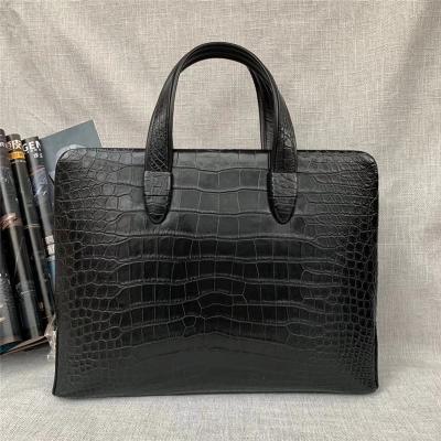 China Authentic Crocodile Belly Skin Businessmen Passcoded Briefcase Handbag Genuine Alligator Leather Male Portfolio Purse for sale
