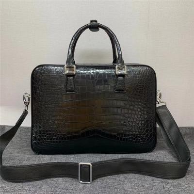 China Authentic Crocodile Belly Skin Businessmen Briefcase Large Working Purse Genuine Real Alligator Leather Male Laptop Bag for sale