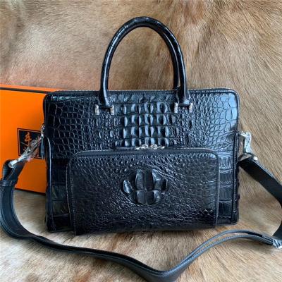 China Exotic Real Crocodile Skin Businessmen Briefcase Working Handbag Genuine Alligator Leather Male Large Top-handle Bag for sale