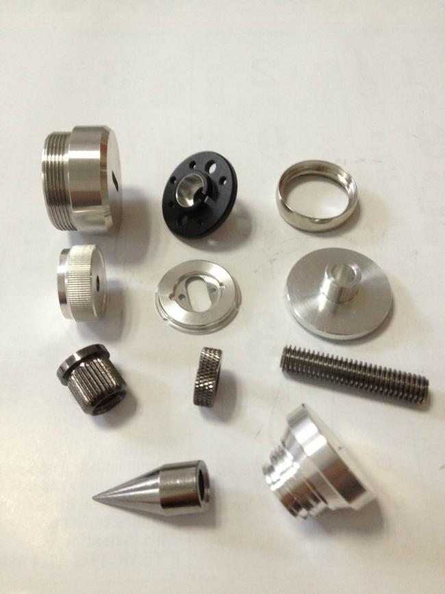 Close-up view of carbon steel stamping parts with zinc plating finish