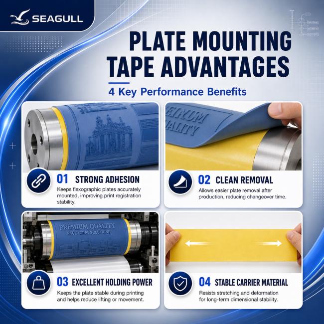 Double Sided Rubber Adhesive Plate Mounting Tape Advantages