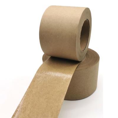 China Biodegradable Water Activated Starch Adhesive Brown Kraft Paper Tape for sale