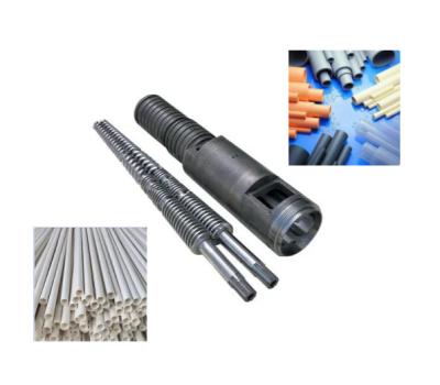 China Conical Twin Screw Barrel For PVC Pipeline Extruder 80/156 65/132 55/110 50/105 en venta